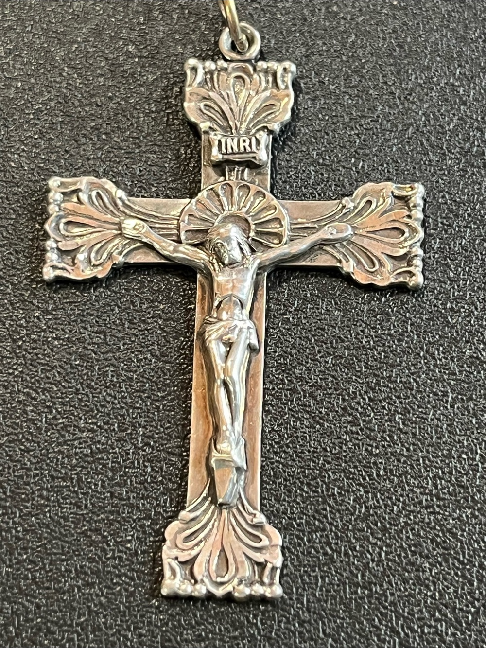 Ornate Sterling Silver Crucifix Pendant with INRI. Stunning detail. Chapel 6gr